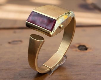 Vintage Bulova Computron Cuff Watch Gold Tone