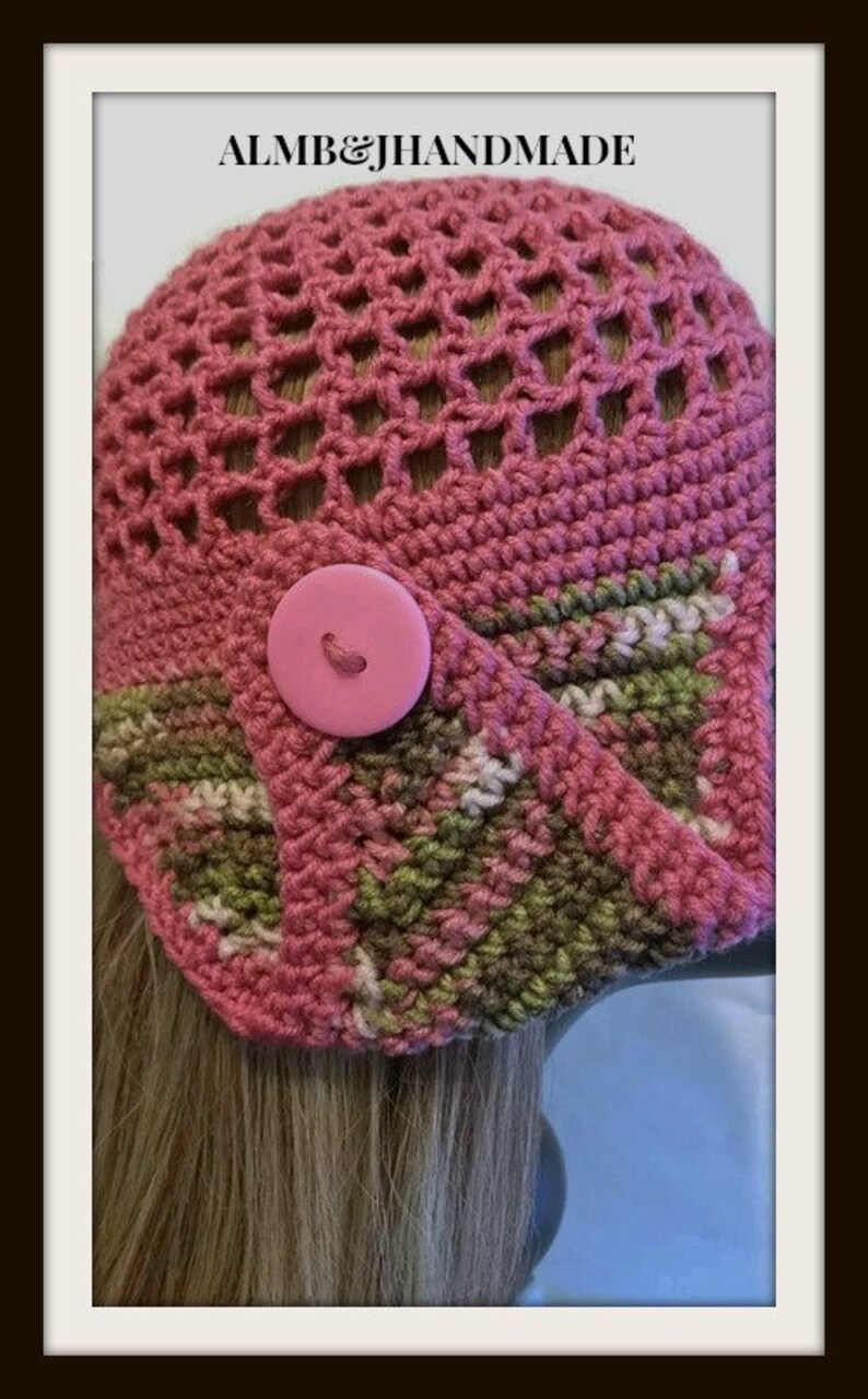 Download Crochet Mesh Hat Crochet Mesh Beanie Raspberry Crochet Hat | Etsy