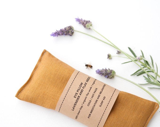 Cuscino occhi di lino - Rilassamento - Sopracciglio lavanda - Maschera per gli occhi - Regalo spa - Yoga Prop - Meditazione - Aromaterapia - Aiuto al sonno