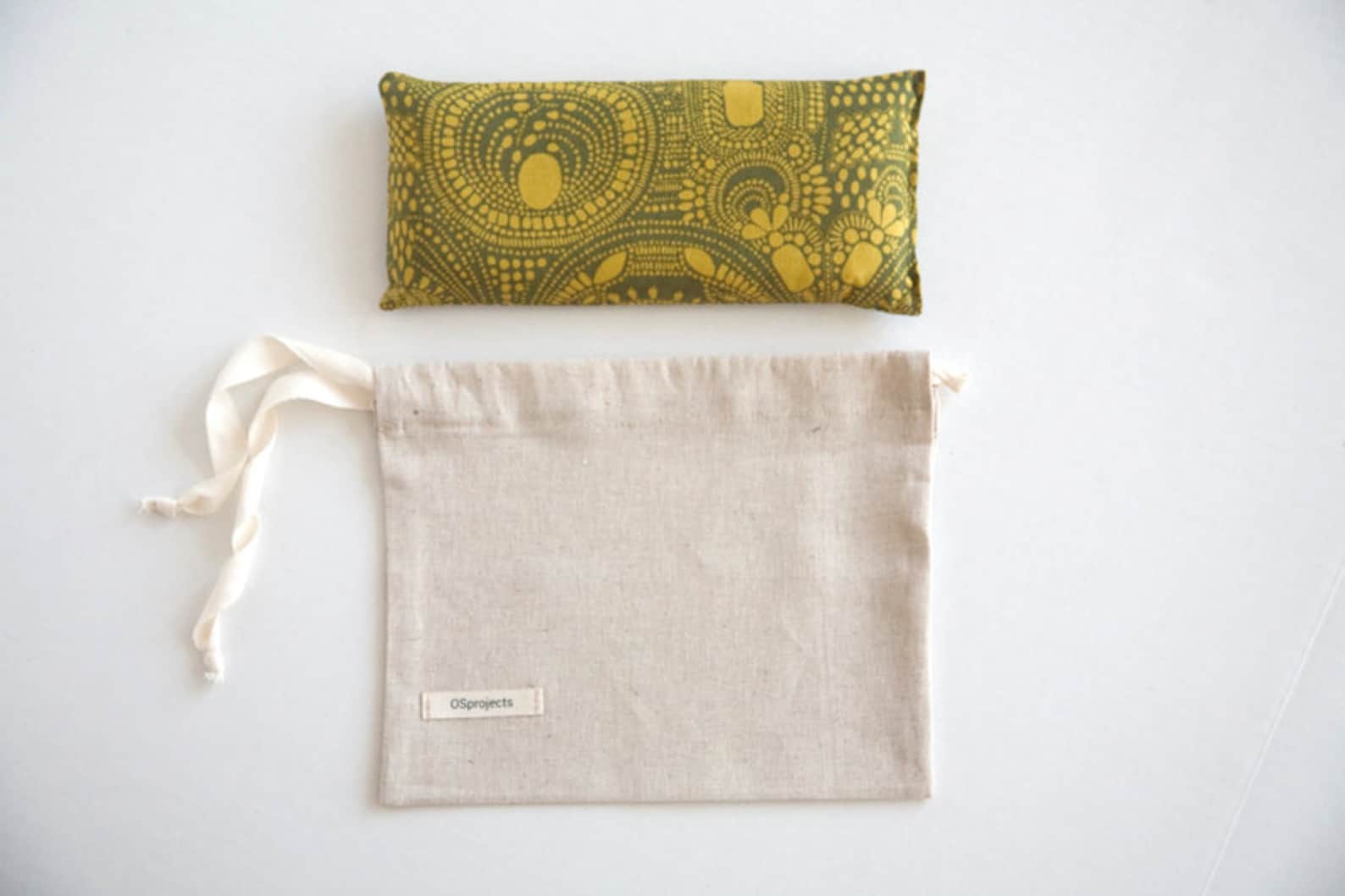 Organic Eye Pillow Organic Lavender and Flax Seeds Eye Pillow Mustard