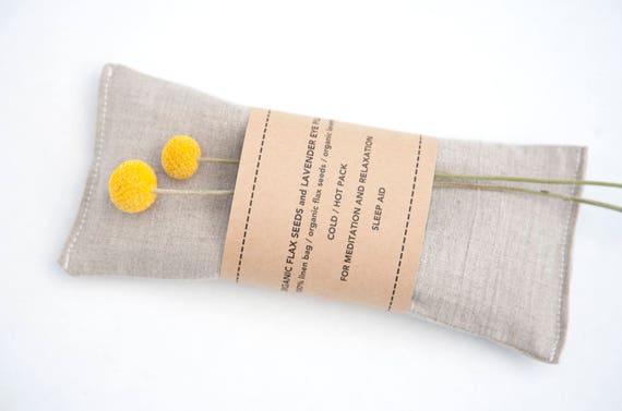 Self-care Linen Eye Pillow - Weighted eye mask Lavender Eyepillow Spa gift Organic flax pillow - Relaxation Eye mask