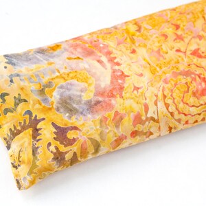 Lavender Eye Pillow, Heating pad, Eye Pillow, Spa Gift, Sleep Aid, Organic flax pillow, Relaxation, Savasana, Eye mask, Golden paisley image 3