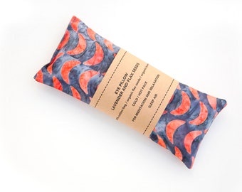 Eye Pillow - Yoga - Spa gift - Relaxation - Pink Moon Batik Eyepillow - Aromatherapy - Sleep Aid - Shavasana - Organic flax pillow - Eyemask