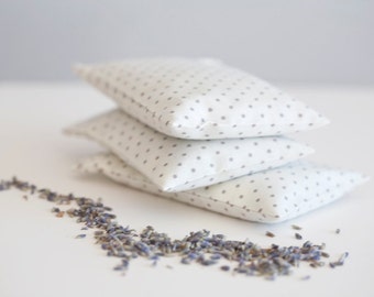 Lavender Sachet Favor - Party Favor - Wedding Favor Lavender sachet white with grey polka dot - Lavender bag bulk - Gift sachet - Wedding