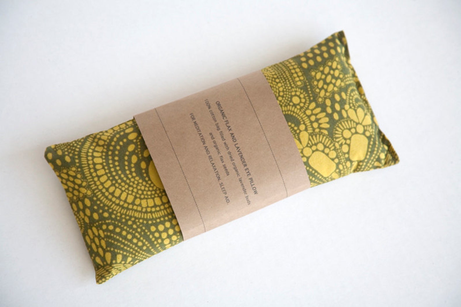 Organic Eye Pillow Organic Lavender and Flax Seeds Eye Pillow Mustard