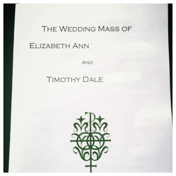Catholic Mass Wedding Program Digital File Etsy