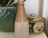 Antique salt glaze stoneware beer sauce condiment bottle jar glazed primative pottery ENGLISH crock