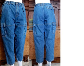 denim parachute pants