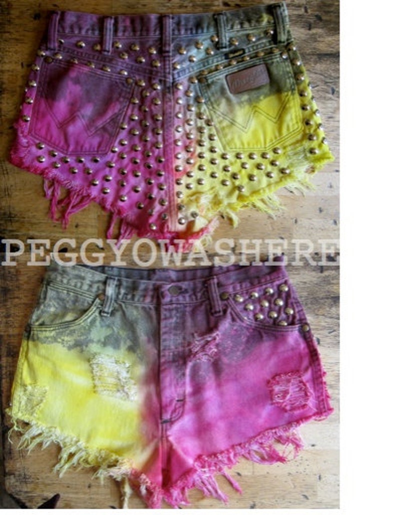 30 waist Vintage 1970/'s Wrangler Highwaist cutoff shorts studs strawberrylemonade