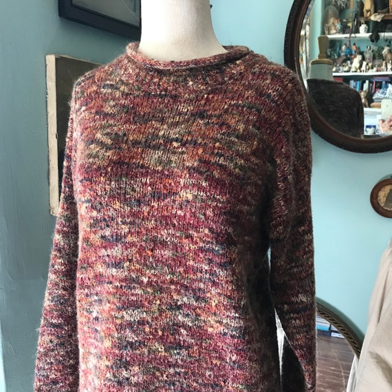 Vintage 1980's knit baggy fuzzy valley girl sweater w… Gem