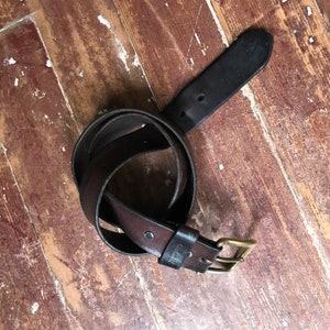 32-36 VTG Carhartt Worn Leather Belt Brass Buckle Boho Chic
