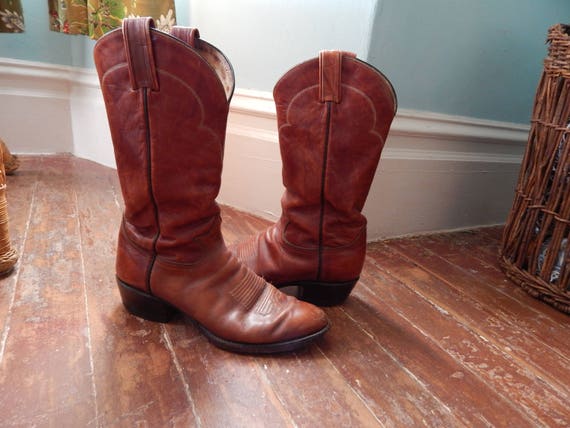 Vintage 1970'S Leather cowboy Boots SIZE 10 A US Southwestern hippie prairie festival