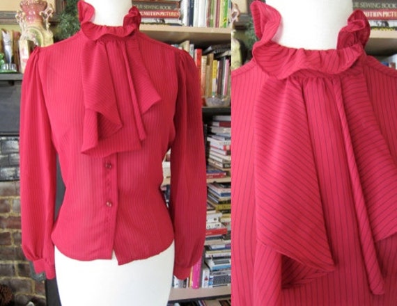Vintage 1970's semi sheer black pinstripe drape bl
