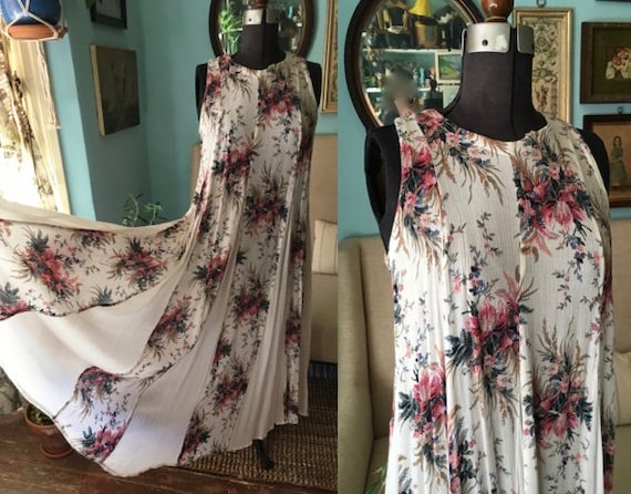 VTG 90's grunge Starina maxi dress India rayon M d
