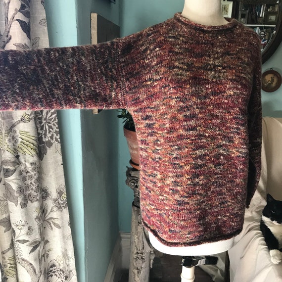 Vintage 1980's knit baggy fuzzy valley girl sweater w… Gem