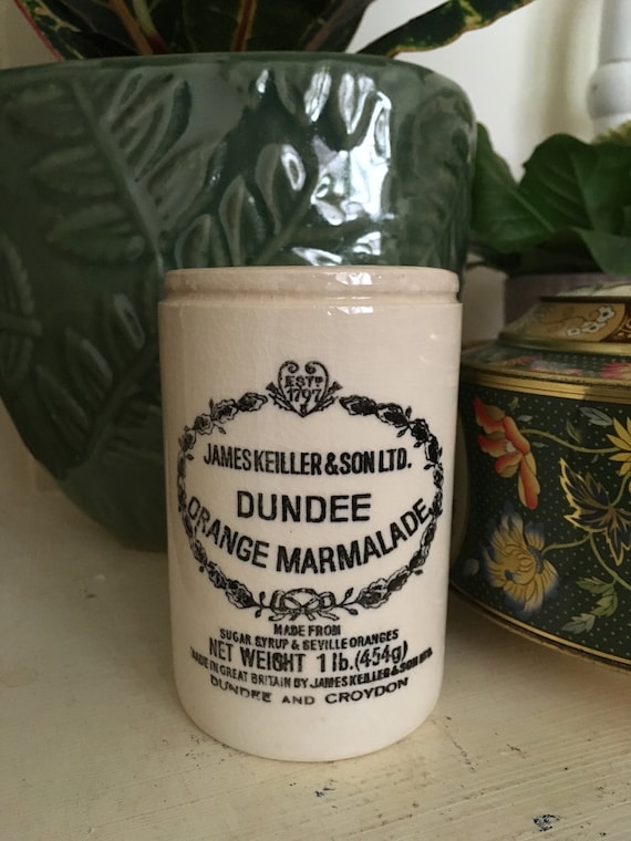 Mushroom Soup Hartley /& Jones New York Vintage Style BLACK PRINT 12 Ib Jar Preserve Jar Keillers Dundee Marmalade