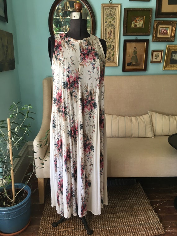 VTG 90's grunge Starina maxi dress India rayon M … - image 2