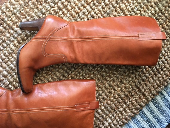 Vintage Joan & David Leather Knee Boots SIZE 7 M U