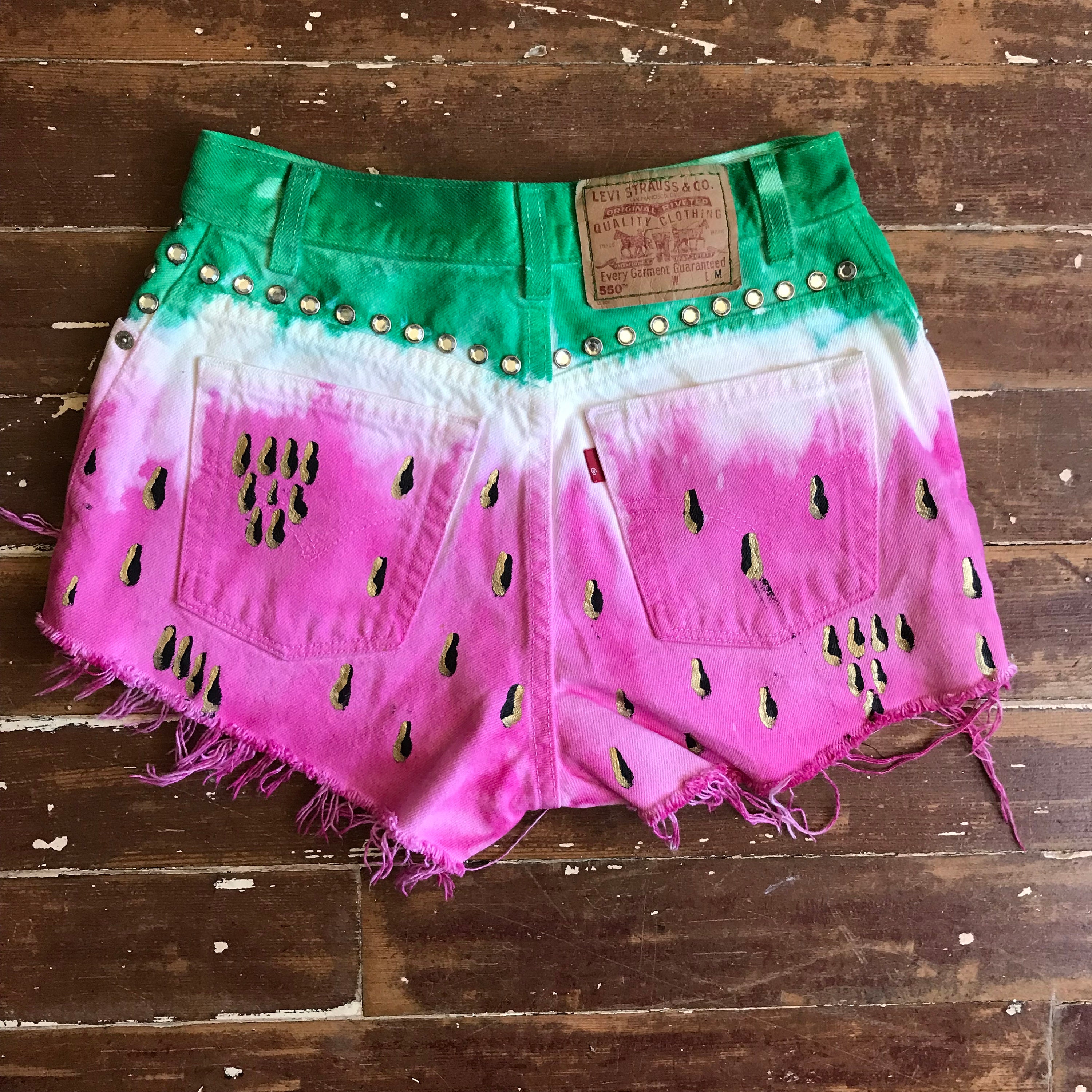 Size 6 Levi's 505 Watermelon Cut off High Waist Distressed - Etsy