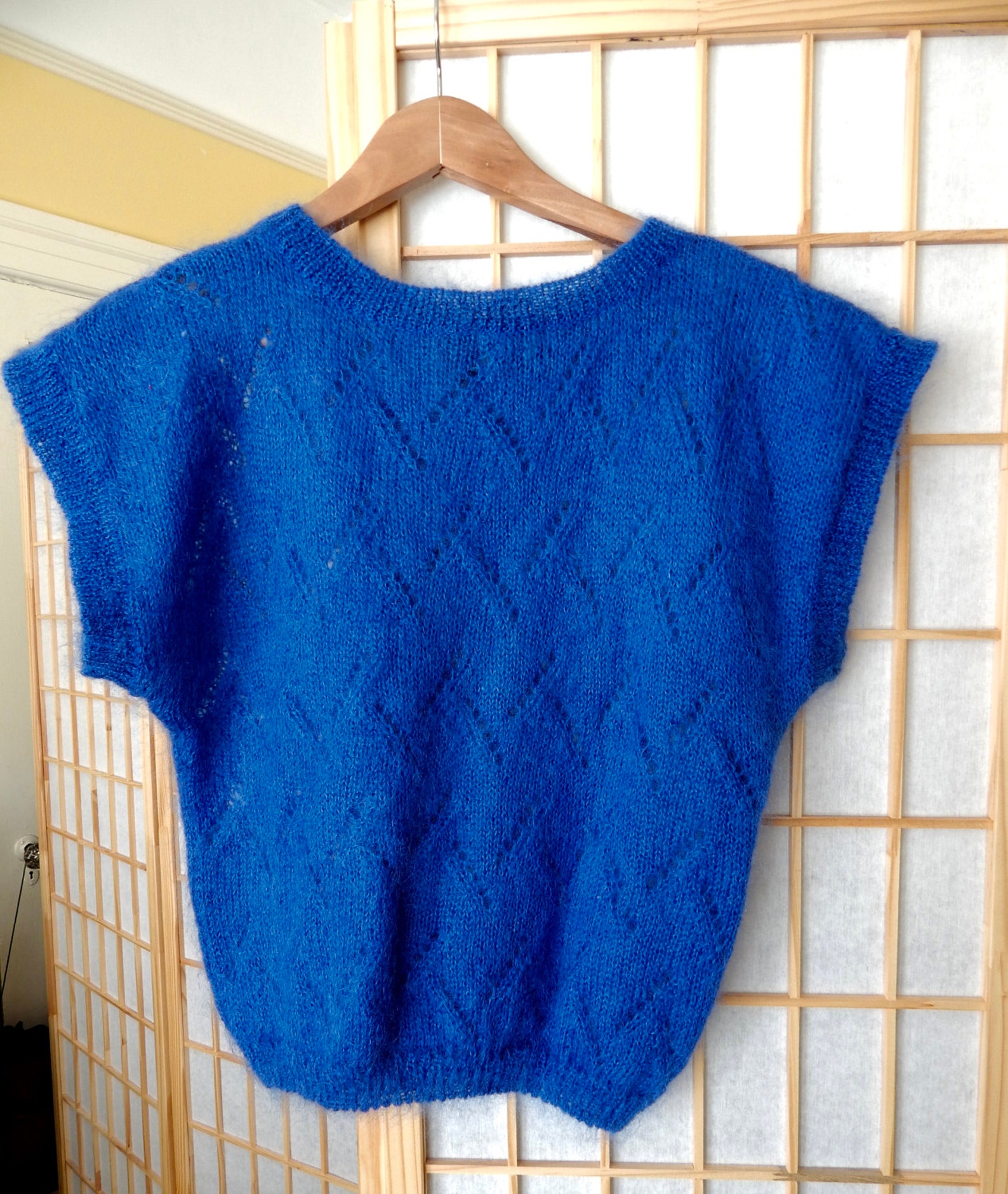 Vintage 1980's mohair FUZZY valley girl sweater vest Etsy