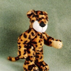 Teddy Bear Kit for Jacques, a 2.5" jointed miniature Jaguar, includes  pattern, Illustrated Instructions and all the materials.