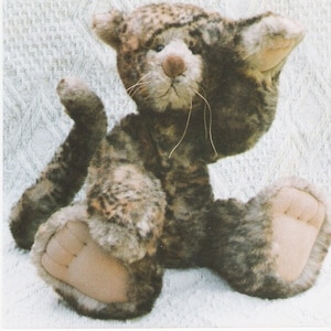 Cat pattern and Illustrated Instructions for Tyger, an 13&quot; jointed Cat (downloadable PDF)