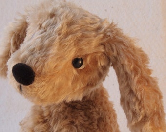Puppy Dog pattern and Illustrated Instructions for Barkly,  a 9.5 " tall non-jointed, sitting puppy (downloadable PDF)