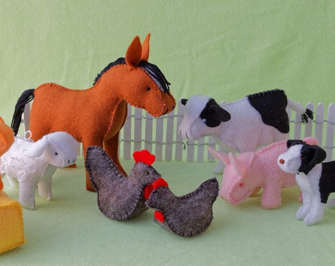 Three Amigos on Farm - Needle Felted Farm Animals - Etsy