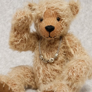 Ours en peluche OOAK fabriqué à la main (Benji), 10&quot; de haut, membres articulés et tête