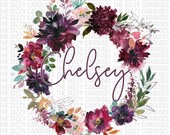 Floral wreath personalized Sublimation Ready to Press Transfer
