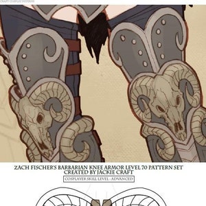 Barbarian Knee Armor Cosplay Pattern Level 70 Style Foam or Worbla