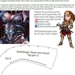 Female Deathknight Breastplate Cosplay Foam Pattern