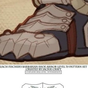 Barbarian Foot Armor Cosplay Pattern Level 70 Style Foam or Worbla