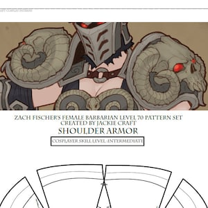Barbarian Axelrustning Cosplay Mönster Nivå 70 Stil Skum eller Worbla