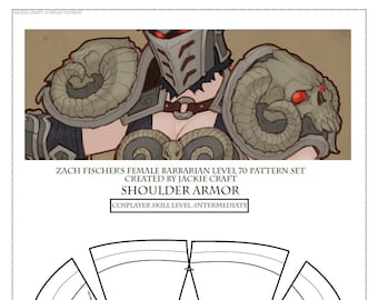 Barbarian Shoulder Armor Cosplay Pattern Level 70 Style Foam or Worbla