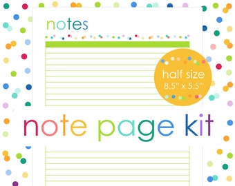 NOTE PAGES Planner Printable Digital iPad GoodNotes Notebook Lined Journal Sheet Inserts Diary Journaling Organizer Happy Life Home