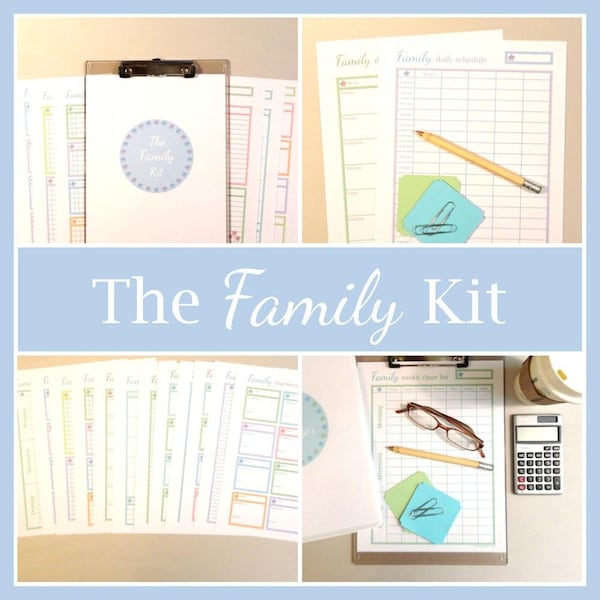 PLANIFICATEUR FAMILIAL Pages imprimables Repas Menu de la semaine Liste de courses Liste de ménage Liste des tâches à accomplir Vie de famille heureuse à la maison
