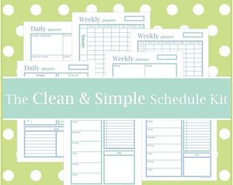 SCHEDULE PLANNER Calendar Printable Calendar Pages Inserts Daily Planning Weekly Organizer Happy Life Home