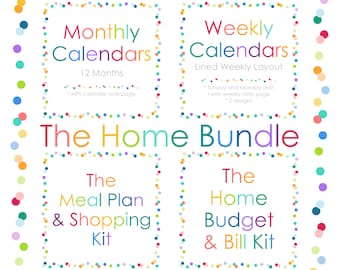 2027 PLANNER BUNDLE Printable Digital iPad Pages Meal Budget Monthly Weekly Calendar Checklist Schedule Notes Happy Life Home