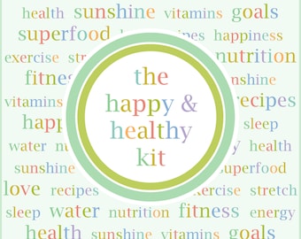 FITNESS PLANNER Printable Pages Wellness Self Care Health Exercise Tracker Meal Food Journal Happy Life Home