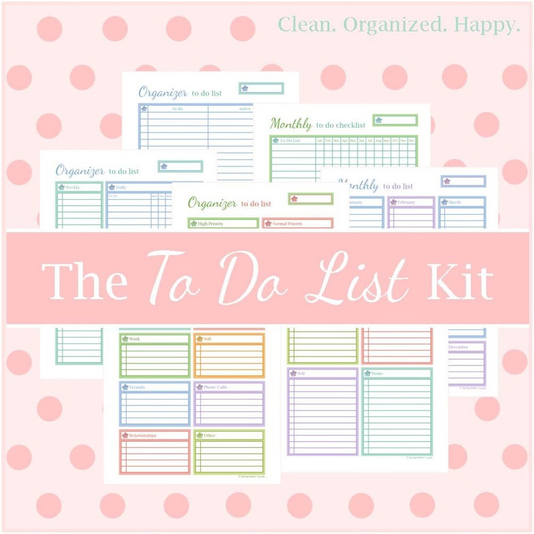 TO DO LIST Printable Planner Pages Checklist Inserts Task List Sheets ...