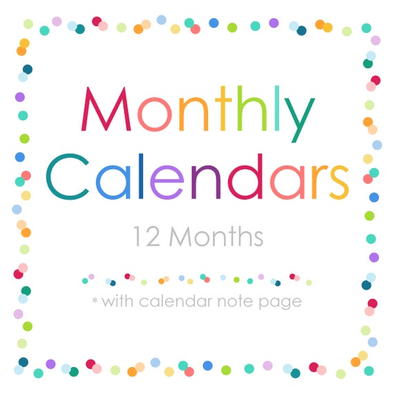 MONTHLY CALENDARS Printable Digital Planner iPad GoodNotes Undated Refill Insert Schedule Notes Day Organizer Happy Life Home