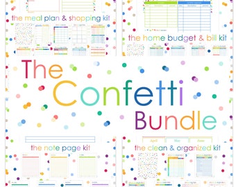 2027 PLANNER BUNDLE Printable Digital iPad Pages Monthly Budget Bill Weekly Meal Cleaning To Do List Shopping Note Happy Life Home