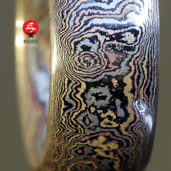 Comfort fit Copper/Nickel/Brass/Nickelsilver mokume gane ring