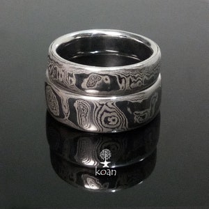 Any size! Custom Stainless steel damascus wedding rings