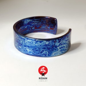 Titanium damascus mokume gane bracelet