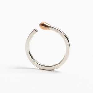 Matchstick Unlit Ring PERFECT MATCH. Made of Rose Gold and Silver. Handmade in Latvia