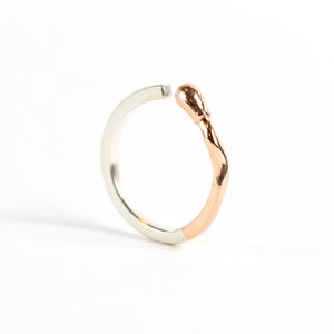Matchstick Burned Ring PERFECT MATCH. Made of Rose Gold and Silver. Handmade in Latvia image 3