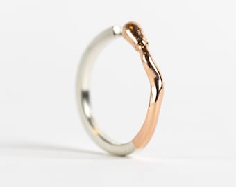 Matchstick Ring: Rose Gold & Sterling Silver, Handmade in Latvia