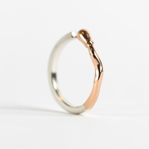 Matchstick Burned Ring PERFECT MATCH. Made of Rose Gold and Silver. Handmade in Latvia image 1
